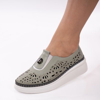 Pantofi Piele Naturala Lunet Green