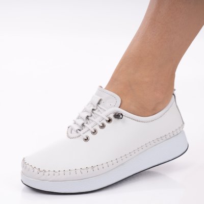 Pantofi Piele Naturala Soraya3 White