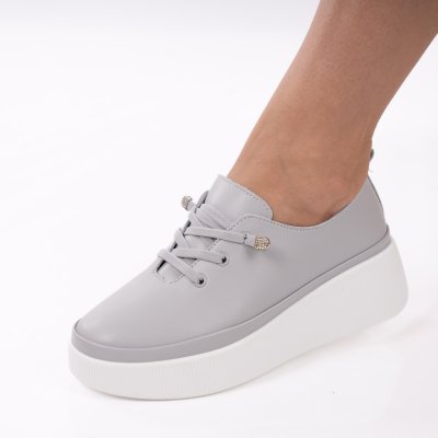 Pantofi Sport Piele Naturala Velisa Grey