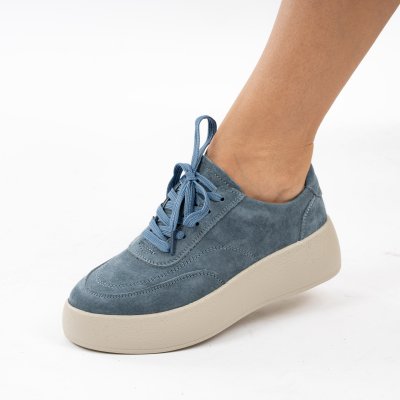 Pantofi Sport Piele Naturala Korova Blue