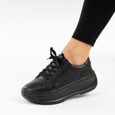 Pantofi Sport Piele Naturala Vireva Black