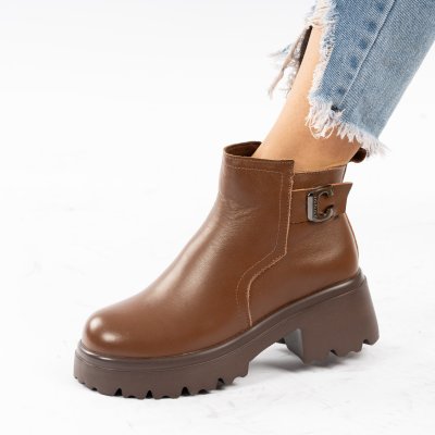 Ghete Piele Naturala Teyara Brown