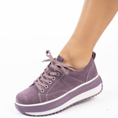 Pantofi Sport Piele Naturala Miera3 Purple