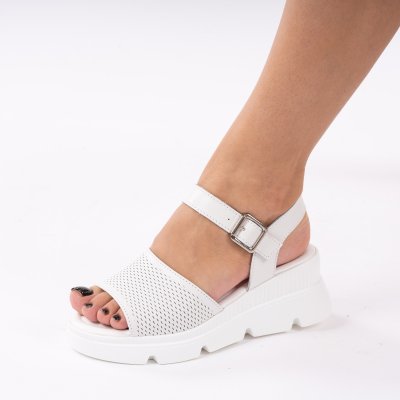 Sandale piele naturala Dender White