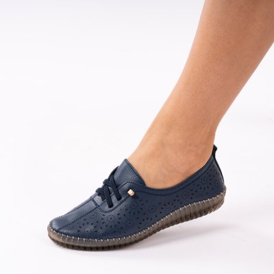 Pantofi Piele Naturala Robin Navi