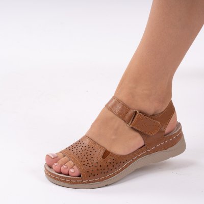 Sandale piele naturala Adona Brown