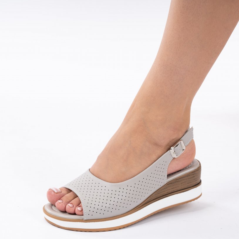 Sandale piele naturala Nevasa Grey