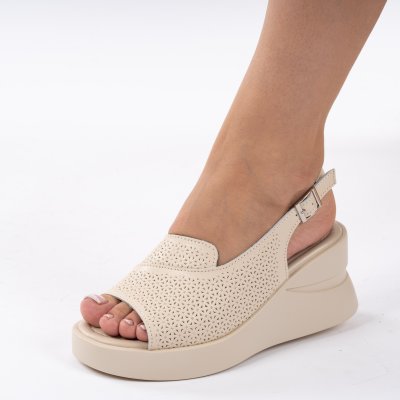 Sandale piele naturala Dalia Beige