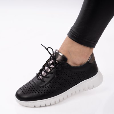 Pantofi Piele Naturala Nalira Black