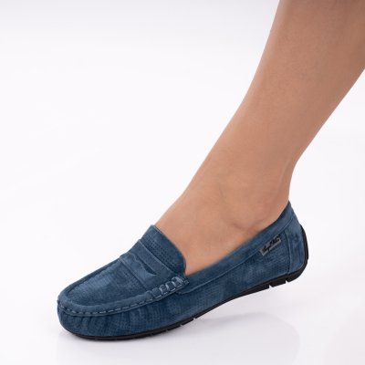 Pantofi Piele Naturala Cetara Blue