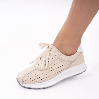 Pantofi Piele Naturala Nures Beige