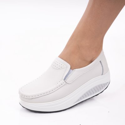 Pantofi Piele Naturala Relly M2 White