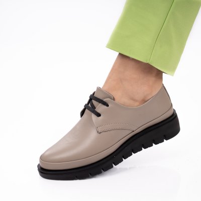 Pantofi Piele Naturala Asema Greige