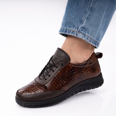 Pantofi Piele Naturala Delise2 Brown