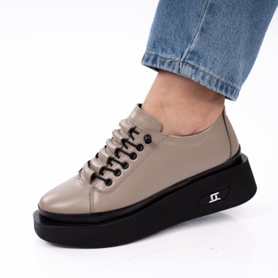 Pantofi Sport Piele Naturala Garida Greige