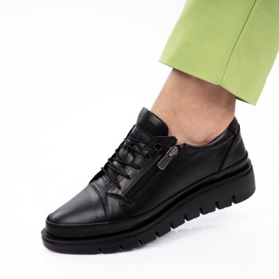 Pantofi Piele Naturala Zivara Black