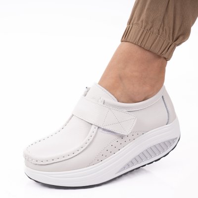 Pantofi Piele Naturala Relly14 White