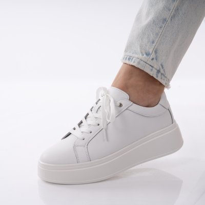 Pantofi Sport Piele Naturala Isadora White