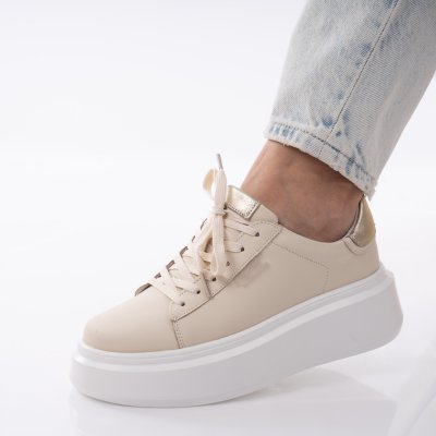 Pantofi Sport Piele Naturala Madesa Beige