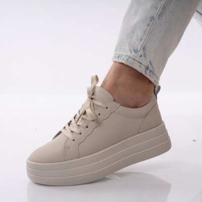 Pantofi Sport Piele Naturala Solene Beige