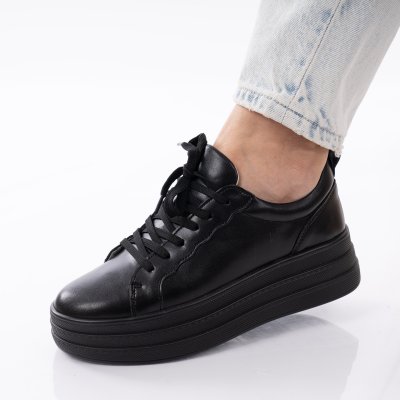 Pantofi Sport Piele Naturala Solene Black