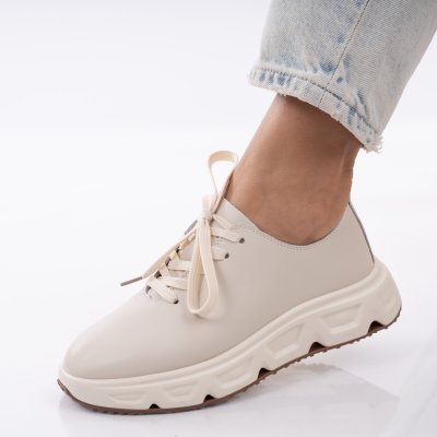 Pantofi Sport Piele Naturala Nahara Beige