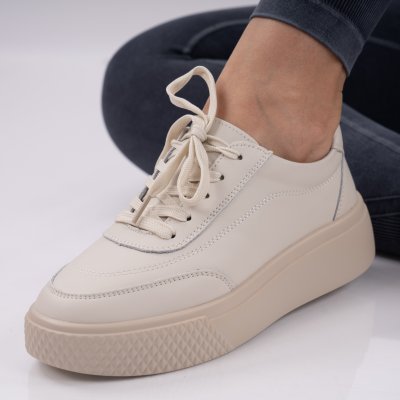 Pantofi Sport Piele Naturala Anahi Beige