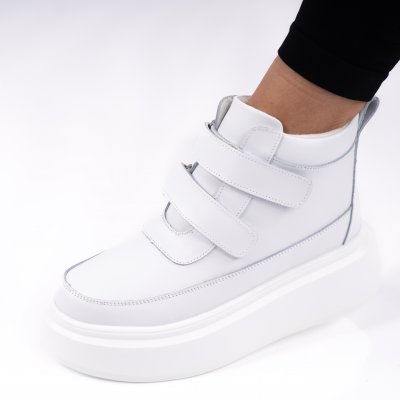 Ghete Piele Naturala Anelise White