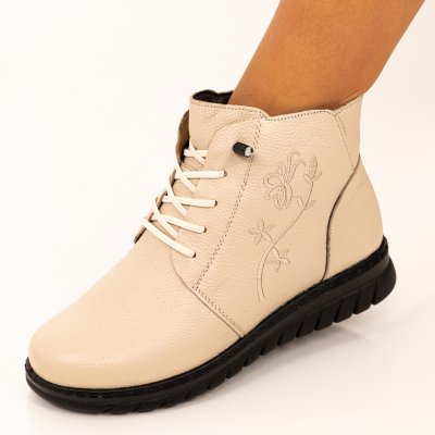 Ghete Piele Naturala Lucia3 Beige