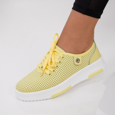 Pantofi Piele Naturala Tevere Yellow