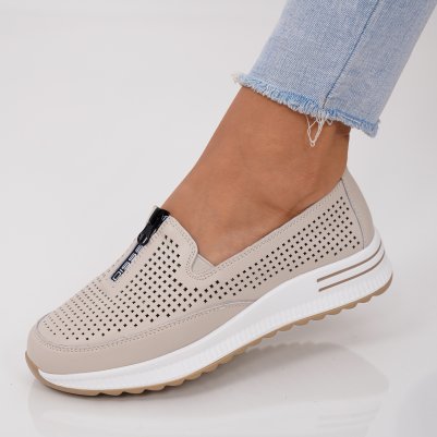 Pantofi Piele Naturala Siran Beige
