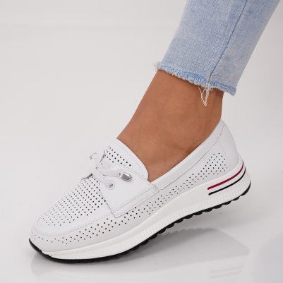 Pantofi Piele Naturala Siran2 White