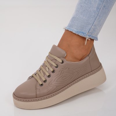 Pantofi Sport Piele Naturala Ramez Khaki
