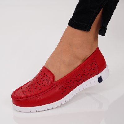 Pantofi Piele Naturala Hanoi Red