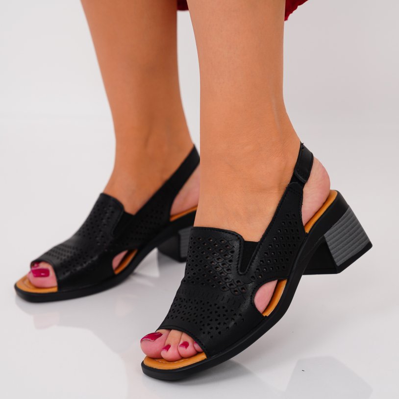 Product Image for Sandale Cu Toc Piele Naturala Nizar Black