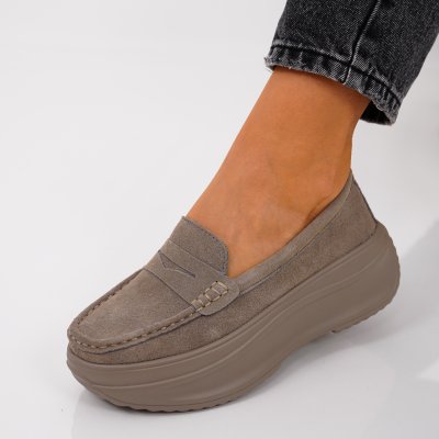 Pantofi Piele Naturala Ribera M2 Khaki