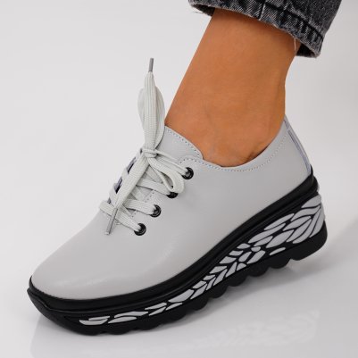 Pantofi Sport Piele Naturala Zavat Grey
