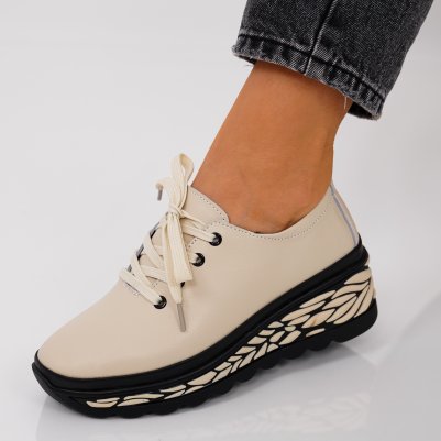 Pantofi Sport Piele Naturala Zavat Beige