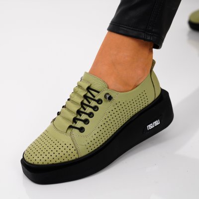 Pantofi Piele Naturala Althea3 Green