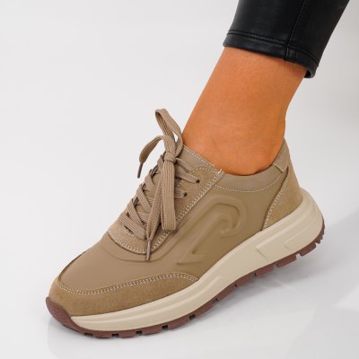 Pantofi Sport Piele Naturala Voriaz Khaki