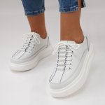 Pantofi Sport Piele Naturala Miriam White Pantofi Sport Piele Naturala Miriam White