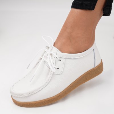 Pantofi Piele Naturala Esen8 White