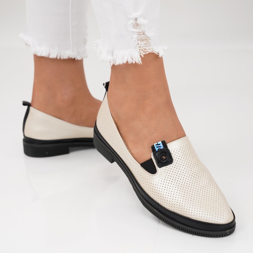 Pantofi Piele Naturala Suvar3 Gold