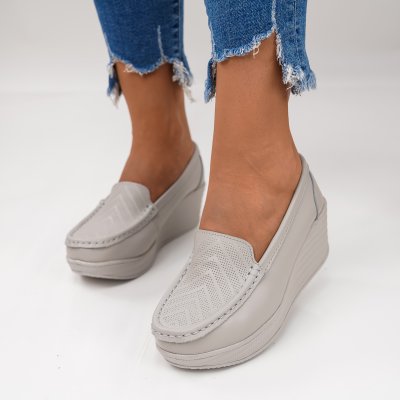 Pantofi Piele Naturala Lory2 Grey