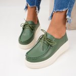Pantofi Piele Naturala Makara Green