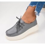 Pantofi Piele Naturala Makara Grey