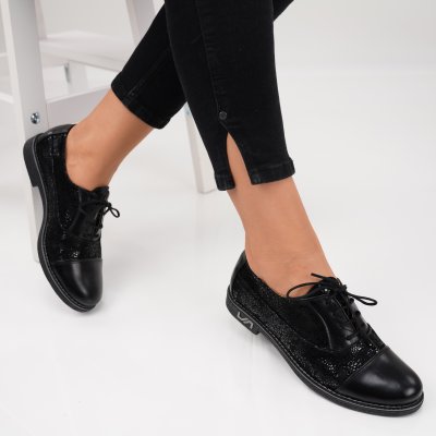 Pantofi Piele Naturala Simona Black