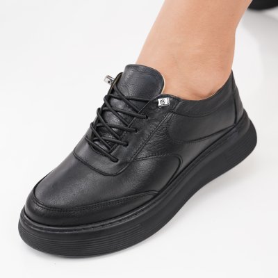 Pantofi Piele Naturala Delgada3 Black