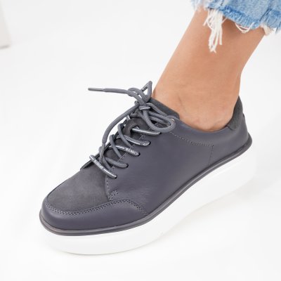 Pantofi Piele Naturala Buvron Grey