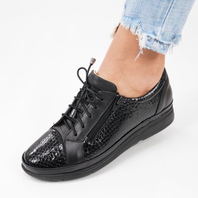 Pantofi Piele Naturala Derev2 Black